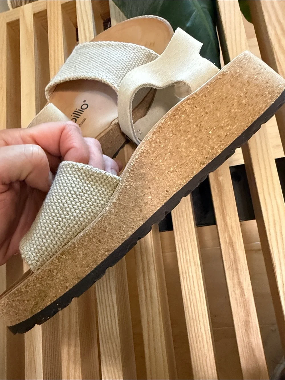 Papillio Beige Canvas Sandals